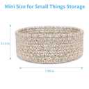 ABenkle 2 Pack Small Baskets, Cotton Rope Woven Basket, Cute Mini Tiny Storage Baskets, Decorative Boho Basket for Nursery Living Room Bedroom Shelf, Empty Gift Basket - Mix Brown