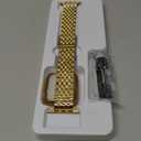 Slim Metal Band with Apple Watch Band 40mm 41mm 38mm 45mm 44mm 42mm, Dressy Stainless Steel Chain Strap for Women Man iWatch Bands Series 9 8 7 6 5 4 3 2 1 SE SE2 (Gold)