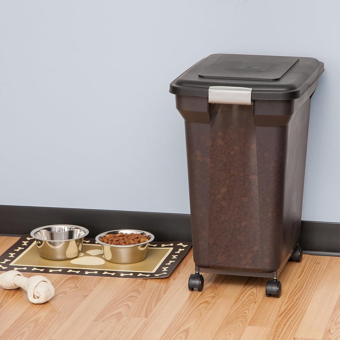IRIS USA Dog Food Storage Container, 2-Pack, Up to 30 lbs, Black