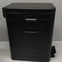 Small Bathroom Trash Can with Lid Soft Close-10L/2.6 Gal Stainless Steel Dog Poop Garbage Can-Metal Recycling Bins with Pedal for Bedroom Office Yard-Black (2.6 Gallons)