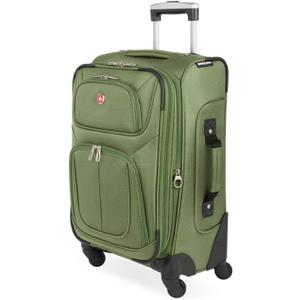 SWISSGEAR Sion Softside Expandable Spinner Luggage Durable Lightweight Travel Suitcase, Evergreen, Carry-On 21-Inch