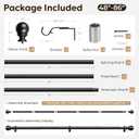 Zeerobee Curtain Rods for Windows 48 to 84, 1 Inch Adjustable Heavy Duty Black Curtain Rod, Outdoor Indoor Room Divider Modern Drapery Pole, 48-86"