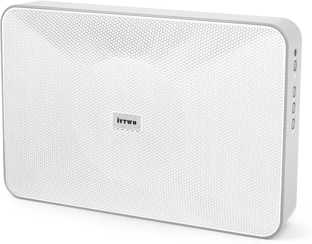 Bluetooth Speaker White 60W, with AUX3.5mm/USB Port for PC and TV, Speaker Can be Hung on The Wall, Suitable for Small Stores (Bluetooth Code/Pin:9898)