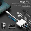 USB C to Microphone & 3.5mm Headphone Adapter with PD Fast Charging for Live-Streaming, 3-in-1 Aux to USB C Audio & MIC Splitter Compatible with iPhone 15/16/17, iPad Pro, Galaxy S25Ultra, and More
