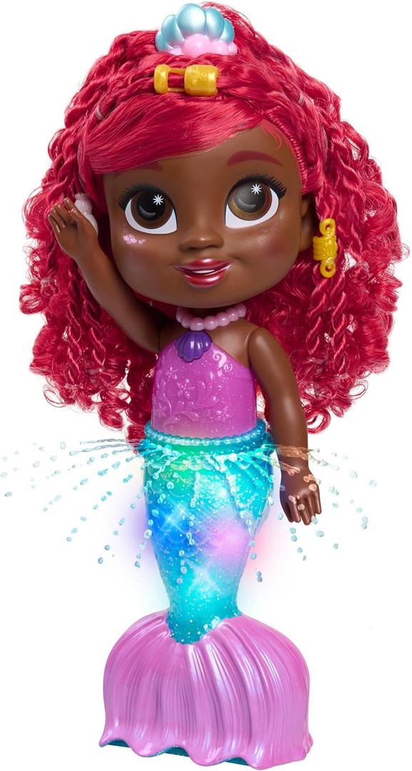 Just Play Disney Junior Splash & Glow Ariel Lights and Sounds 11.5-inch Doll Kids Toys for Ages 3 Up