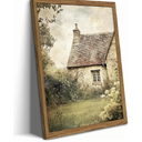 Vintage Farmhouse Wall Art, 3D Textured Nature Landscape Wall Decor Paintings, Hand Drawn Sandstone Farm House Picture Prints Artwork for Bedroom Living Room 16x24 inch Wood Framed