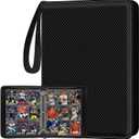 Trading Card Binder 9 Pocket, Toploader Binder with 900-Capacity Double-Sided Sleeves, Top Loader Binder for Cards, Baseball, Football, Sports, MTG, TCG Collector Album. (Carbon Black)