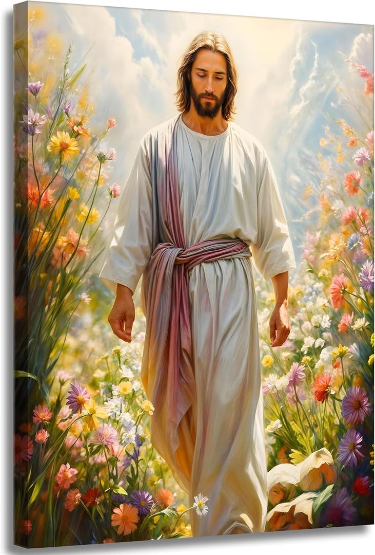 LWJARTFY Jesus Wall Art Christian Canvas Poster Print (Canvas, 12x16in)