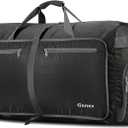 Gonex Large Foldable Travel Duffle Bag with Shoes Compartment, Packable Lightweight Water Repellent Duffel Bag for Camping Gym Weekender Bag