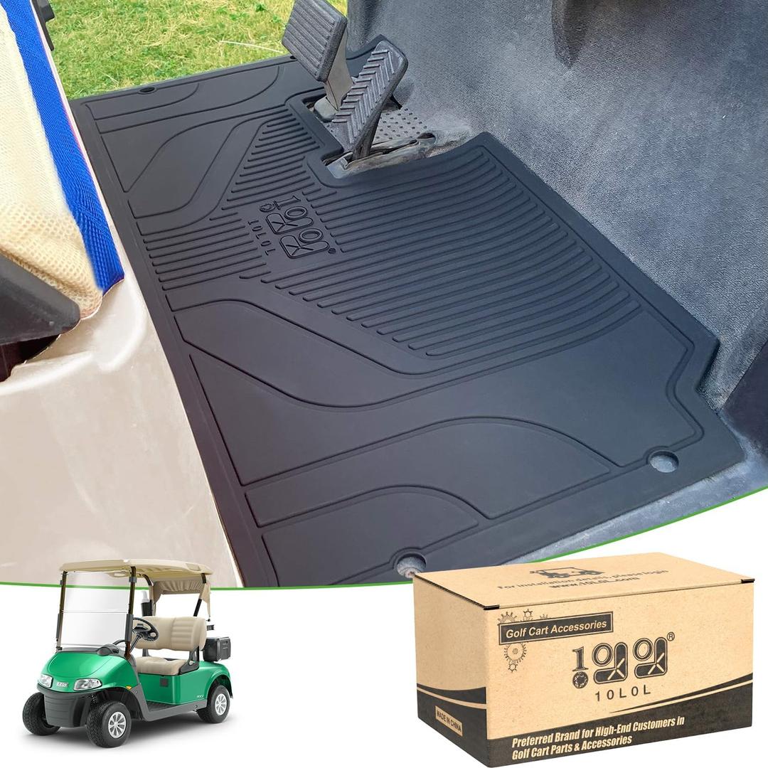 10L0L Golf Cart Floor Mat for EZGO RXV, 8mm Thick One-Piece Silica Gel Floor Liner, Non-Slip Easy to Clean, Fits All Gas and Electric EZGO RXV Golf Cart Models