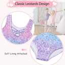 Idgreatim Girls Gymnastic Leotard Ballet Dance Dress Outfit with Removable Skirt Hair Scrunchie Combo 4-11 Years (Purple Pink)