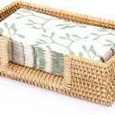 Sumnacon Napkin Holder Rattan Guest Towel Holder Tray for Bathroom,Woven Bathroom Napkin Holder Tray Decorative Napkin Holders for Kitchen Dining Table Party Holiday, Honey Brown