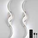 Modern Battery Operated Wall Sconces, Rechargeable Wall Sconces, 3000K-6500K LED Wireless Wall Light, Modern Wall Lamp not Hardwired for Living Room Bedroom Hallway (Nickel)