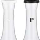 Set of 2 Plastic Salt and Pepper Shakers with Lids Large Salt Shaker Pepper Container Vintage Tall Hourglass Camping Picnic Outdoors Travel Spice Set for Home Picnic Kitchen(Classic,Black White)