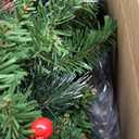 Solar Christmas Wreath 24 Inches Pre-Lit Solar 50 Led Christmas Decor and Solar Spring Wreath for Front Door 16inch 30LED Pre-lit Holly Wreaths Festival Farmhouse Decor(2401+1604)