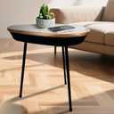 Smart Side Table with Bluetooth Speaker & Wireless Charging Modern End Table 21.6 Inch Night Stand for Bedroom Small End Bedside Table with USB Port for Living Room Bedroom Office Couch Small Space