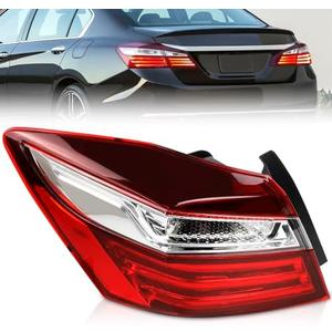 Outer Tail Light Assembly Compatible with 2016 2017 Honda Accord Sedan Rear Lamp Brake Taillights with Bulbs Replacement HO2804108 33550T2AA21 (Right Driver Side)