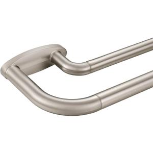 Double Curtain Rods Brushed Nickel,Room Darkening Drapery Rod 48-84 Inches,Adjustable 3/4 Inches Front and 5/8 Inches Back Quality Metal Rod for Window,Wrap Around Design