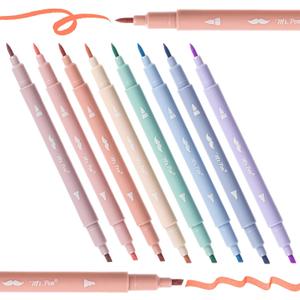 Mr. Pen- Dual Tip Aesthetic Bible Highlighters No Bleed Through, 8 pcs, Chisel & Brush Tip, Cute Highlighter for Journaling Supplies and School Accessories, Bible Highlighters and Pens No Bleed