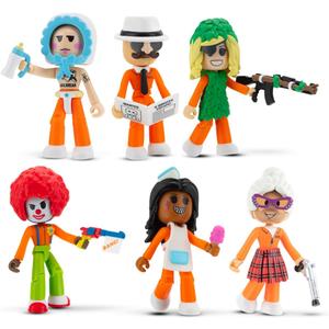 DevSeries Jailbreak: Hiding in Plain Sight Multipack Six 2.75-Inch Action Figures with Mix and Match, Accessories, and Exclusive Virtual Item Code