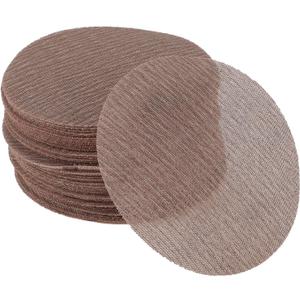 50 Pcs 6 Inch Abranet Sanding Mesh Anti-Clog Hook Loop Dust Free Net Sandpaper 240 Grit Brown Aluminum Oxide