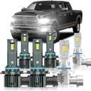 Compatible with Dodge Ram 1500 2500 3500 2016-2018(with Projector Version) Fog Bulbs, High&Low Beam Fog Light Bulbs Combo, 800% Super Bright 6000K Cool White, Plug and Play, Pack of 6