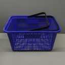 SSWBasics Blue Plastic Shopping Basket with Handles - Essential Shopping Baskets for Retail Store Use, Durable and Convenient Shopping Baskets for Customers