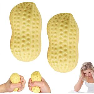 Peanut Squishies Toys - Soft Slow Rising Stress Balls and Fidget Toys for Adults, Ideal for Anxiety Relief and Hand Relaxation, Perfect Desk Decor and Gift (2PCS)