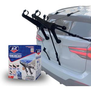 K&K Auto Accessories Compact 2-Bike Trunk Bike Rack Premium Cross-Country Trunk-Mount Bicycle Carrier for Cars, SUV Heavy Duty Rear Bike Transport Tool for Professional Cyclists