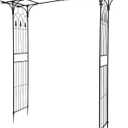 VINGLI Garden Arbor, Arch Archway for Wedding Ceremony Party, Steel Garden Trellis for Plant Climbing, Christmas Decorations Pergola for Backyard, Lawn (Black)