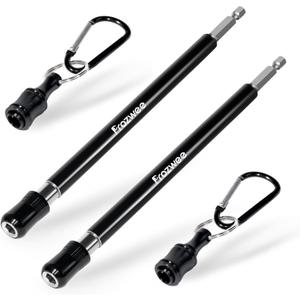 2-Pack 8.6-Inch Quick Release Bit Holder with Free-Spinning Sleeve,1/4" Hex Shank Drill Bit Extension for All Impact Driver Screws Nuts Drill,Quick Change Makes Work Easier