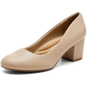 DREAM PAIRS Women's Pumps Low Chunky Block Heel Dress Shoes Closed Round Toe Comfortable Heels, Size 7.5