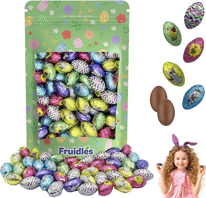 Easter Filled Bunny Bites Milk Chocolate, Happy Easter Day Eggs, Party Bag Fillers, Individually Wrapped, Kosher Certified Dairy (Fudge Filled Bunny Bites, Half-Pound) (EXP 08/15/27)