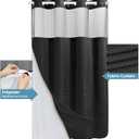 EUTXL Stall No Hook Shower Curtain with Snap in Liner,230GSM Waffle Weave Shower Curtains for Bathroom,60W x 74H,Black