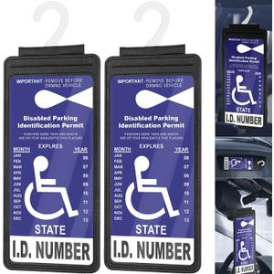Handicap Placard Holder, 2-Pack Leather Durable Handicap Placard Holder for Auto with Transparent Front Window and Strap for Secure Attachment - Premium Quality for Long-Lasting Use Handicap Placard Holder, 2-Pack Leather Durable Handicap Placard Holder for Auto with Transparent Front Window and Strap for Secure Attachment - Premium Quality for Long-Lasting Use