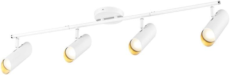 FEMILA 32" Complete Track Lighting Kits, Flush Mount Ceiling Spot Lights, Led Track Light GU10 Bulbs(Included) for Kitchen, Dining Room, Gallery, Hallway, 4FS79TL-4 WH (Skylark, Pure White)