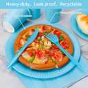 210-Piece Disposable Light Blue Paper Plates Party Supplies - Party Plates, Cups, And Napkins Sets, Light Blue Plastic Silverware, Serves 30 People