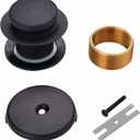 Tub Drain Black Tip Toe Bathtub Drain Conversion Kit Assembly, Replacement Bath Drain Trim Kit with Single Hole Overflow Faceplate and Fine/Coarse Thread, Matte Black