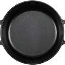 Amazon Basics Pre-Seasoned Cast Iron Mini Dutch Oven Pot with Lid and Dual Handles, Oven Safe, 2-Quart, Round, Black