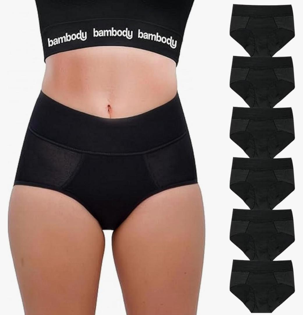 Bambody Absorbent Panties, Period Underwear for Women and Teens - All-Day Long - Overnight Protection- Postpartum, Leakproof, Size 10
