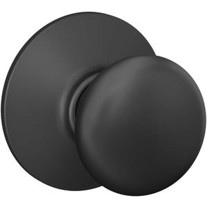 Schlage F10 PLY 622 Plymouth Door Knob, Hall & Closet Passage Lock, Matte Black