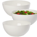 US Acrylic Vista White Plastic Salad and Serving 10-inch Bowls | set of 3 | Reusable, BPA-free, Made in the USA | 135 oz. capacity