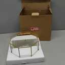 VanEnjoy 7" White Ceramic Wall Planters Vase and Copper, Drainage Hole with Bamboo Tray - Succulent Pot Air Plants Mini Cactus Artificial Flowers Hanging Geometric Hexagon Wall Decor (Gold Metal)