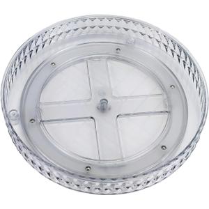Lazy Susan Turntable Organizer, Rotating Makeup Organizer for Vanity, Desktop Cosmetics Display Cabinet Perfume Organizer for Kitchen, Bathroom, Dorm, Bedroom (Diamond Clear, 9.25inch 1 Tier)