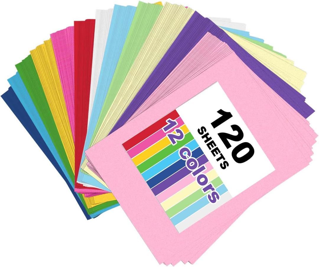 Large Construction Paper Assorted for Art Supplies 17.3x23.4 Colored Craft Paper for Drawing DIY Art Project 120 Sheets