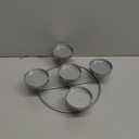 Newtay Christmas Advent Wreath Ring with 5 Pillar Candle Holder Advent Wreath Holder Table Decoration Xmas Metal Candlesticks Ring for Holiday Christmas Home (Silver,Candle Cup Diameter 2.04inches)