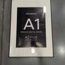 Homeforia A1 Poster Frame Silver, High End Metal A1 Large Picture Frame Silver with Mat A2 for Photo, 23.4x33.1 Frames Matted to 16.5x23.4 Print, 23.4 by 33.1 Frame, Tempered Glass, Wall Kit, Set of 1 (Black)