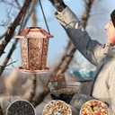 Solar Bird Feeders for Outdoors Hanging - Premium Grade Metal Bird Feeder, Chew-Proof, Weather and Water Resistant Wild Bird feeders, Outside and Garden Decoration-New