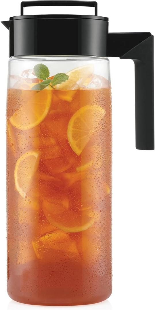 Takeya Patented and Airtight Pitcher Made in the USA, BPA Free, 2 qt, Black (64 Ounces)
