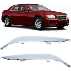 Front Bumper Molding Chrome Trim LH & RH Set Replacement for 300 2011-2014